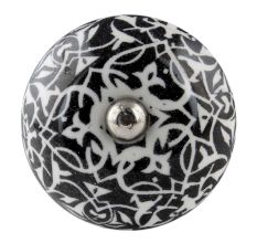 Black And White Floral Ceramic Wine Bottle Stopper