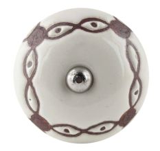 Cream Etched Chain Design Ceramic Wine Bottle Stopper