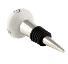 Cream Etched Chain Design Ceramic Wine Bottle Stopper