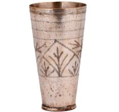 Leaves Bands Carved Brass Punjabi Lassi Glass