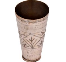 Leaves Bands Carved Brass Punjabi Lassi Glass