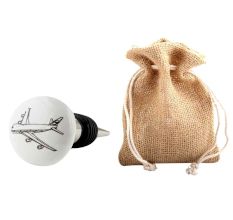 Aeroplane Flat Ceramic Wine Bottle Stopper
