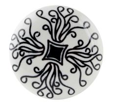 Black Leaf Flat Ceramic Wine Bottle Stopper