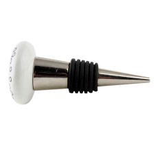 Black Leaf Flat Ceramic Wine Bottle Stopper