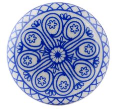 Blue Wheel Flat Ceramic Wine Bottle Stopper
