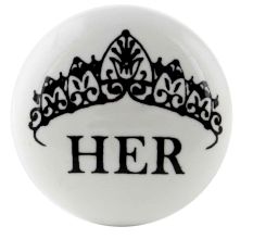 Her Ceramic Flat Wine Bottle Stopper