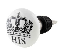 His Ceramic Flat Wine Bottle Stopper