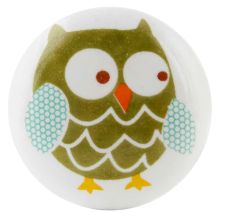 Owl Ceramic Flat Wine Bottle Stopper