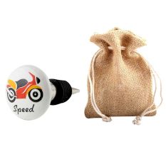 Racer Bike Flat Ceramic Wine Bottle Stopper 