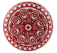 Red Wheel Flat Ceramic Wine Bottle Stopper