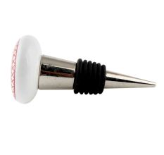 Red Wheel Flat Ceramic Wine Bottle Stopper