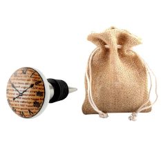 Roman Numeral Flat Watch Wine Bottle Stopper