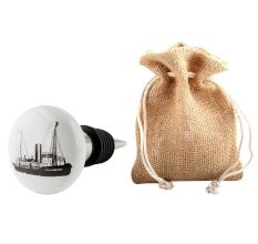 Ship Flat Ceramic Wine Bottle Stopper