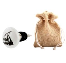 Ship Flat Ceramic Wine Bottle Stopper