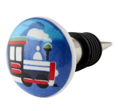 Train Flat Ceramic Wine Bottle Stopper