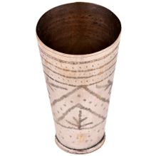 Brass Carved Decorative Lassi Glass Tumbler