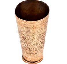 Carved Floral Design Punjabi Glass Tumbler