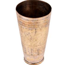 Brass Tumbler Glass With Border Deign