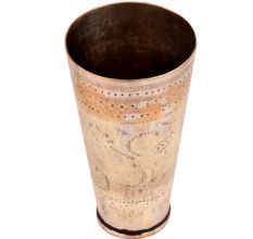 Faded Design Carved Brass Punjabi Lassi Glass