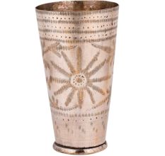 Brass Floral Design Handmade Brass Lassi Glass