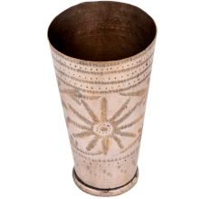 Brass Floral Design Handmade Brass Lassi Glass