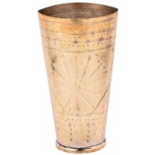 Brass Lassi Glass With Faded Flower Design