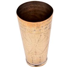 Brass Lassi Glass With Faded Flower Design