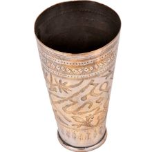 Brass lassie Glass Carved with Jai Hind And Diamond Borer On The Rim