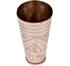 Brass Lassi Glass Carved Leaves In Arch And Nickel Finish