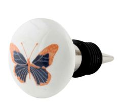 Blue Butterfly Ceramic Kids Wine Bottle Stopper