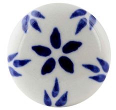 Blue Floral Flat Wine Bottle Stopper