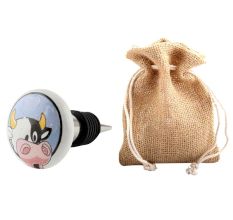 Bull Ceramic Wine Bottle Stopper