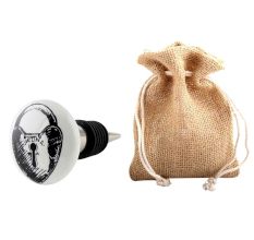 Ceramic Painted Lock Wine Bottle Stopper