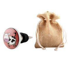Cow Ceramic Wine Bottle Stopper