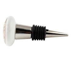 Floral Pattern Flat Ceramic Wine Bottle Stopper