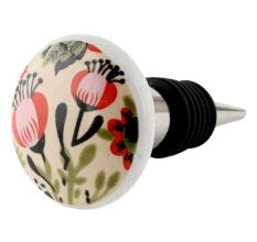 Flower Flat Ceramic Wine Bottle Stopper
