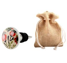 Flower Flat Ceramic Wine Bottle Stopper