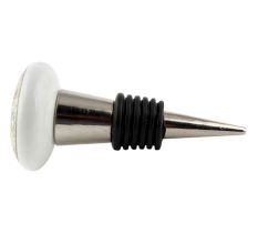 Green Floral Flat Ceramic Wine Bottle Stopper