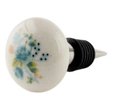 Green Marjoram Flower Ceramic Wine Bottle Stopper