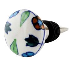 Mixed Floral Flat Ceramic Wine Bottle Stopper