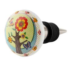 Morning Tree Flat Ceramic Wine Bottle Stopper