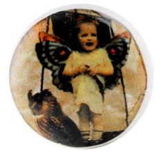 Multicolored Angel Baby Ceramic Flat Wine Bottle Stopper