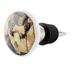 Multicolored Angel Baby Ceramic Flat Wine Bottle Stopper