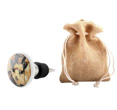 Multicolored Angel Baby Ceramic Flat Wine Bottle Stopper