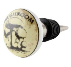 Mushroom Flat Ceramic Wine Bottle Stopper