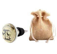 Mushroom Flat Ceramic Wine Bottle Stopper