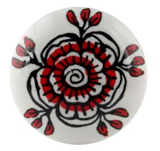Red Black Rose Flat Ceramic Wine Bottle Stopper