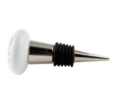 Red Leaf Flat Ceramic Wine Bottle Stopper