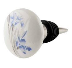 Silk Irise Flower Flat Wine Bottle Stopper