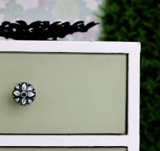 Forest Green Floral Knob
